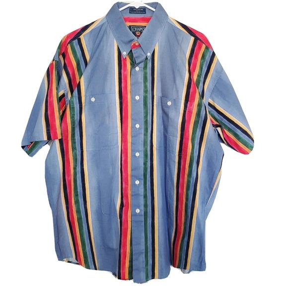 Polo Ralph Lauren Other - Vintage 90s Chaps Ralph Lauren (Mens Large) Striped Button Front Collared Shirt
